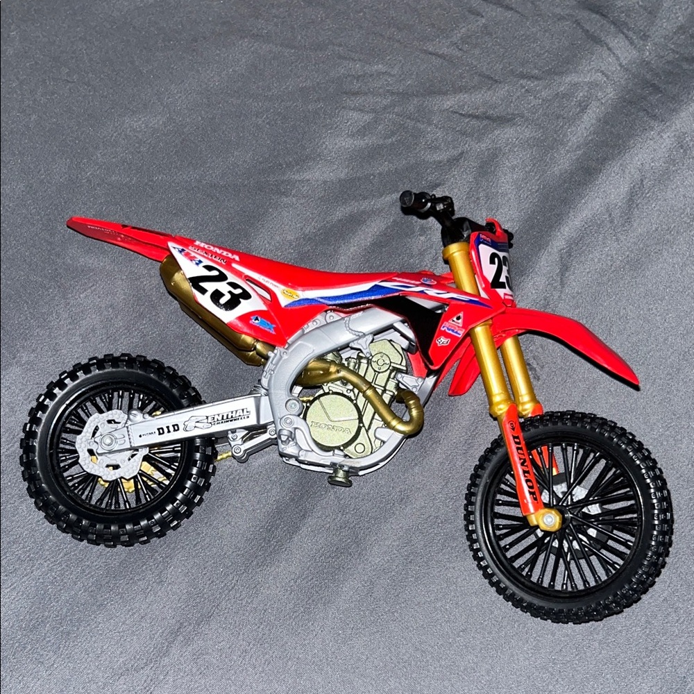 Red Racing Toy Motorcycle with Number 23
